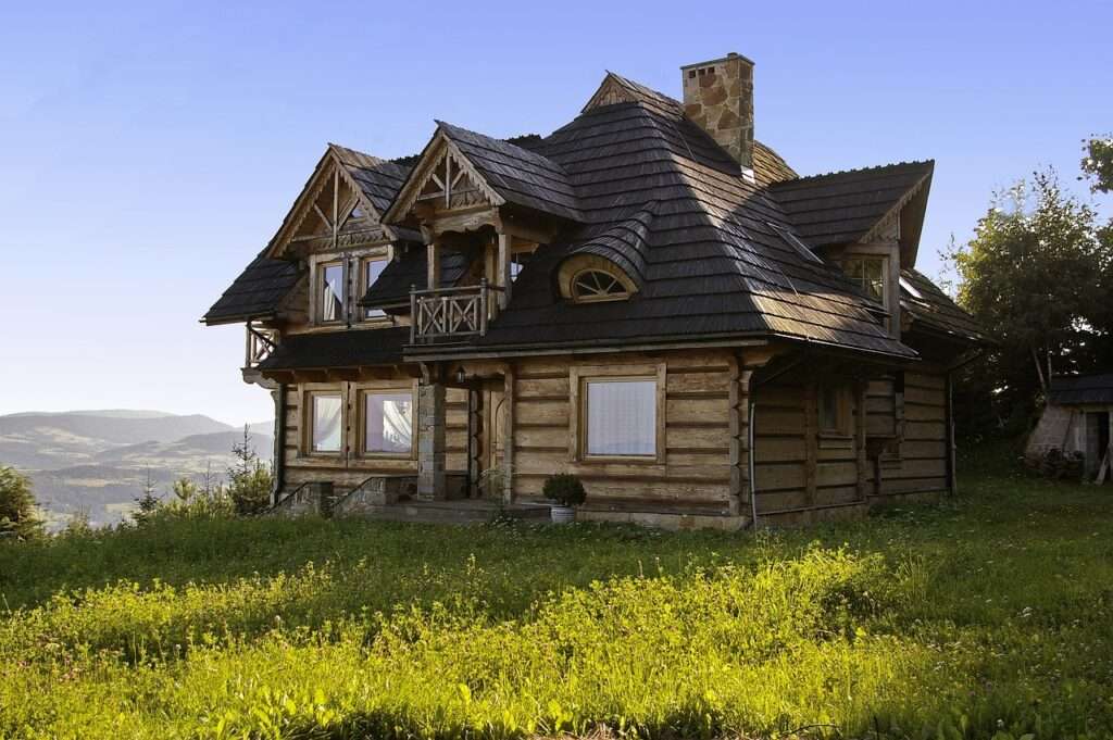 house, cottage, mountains