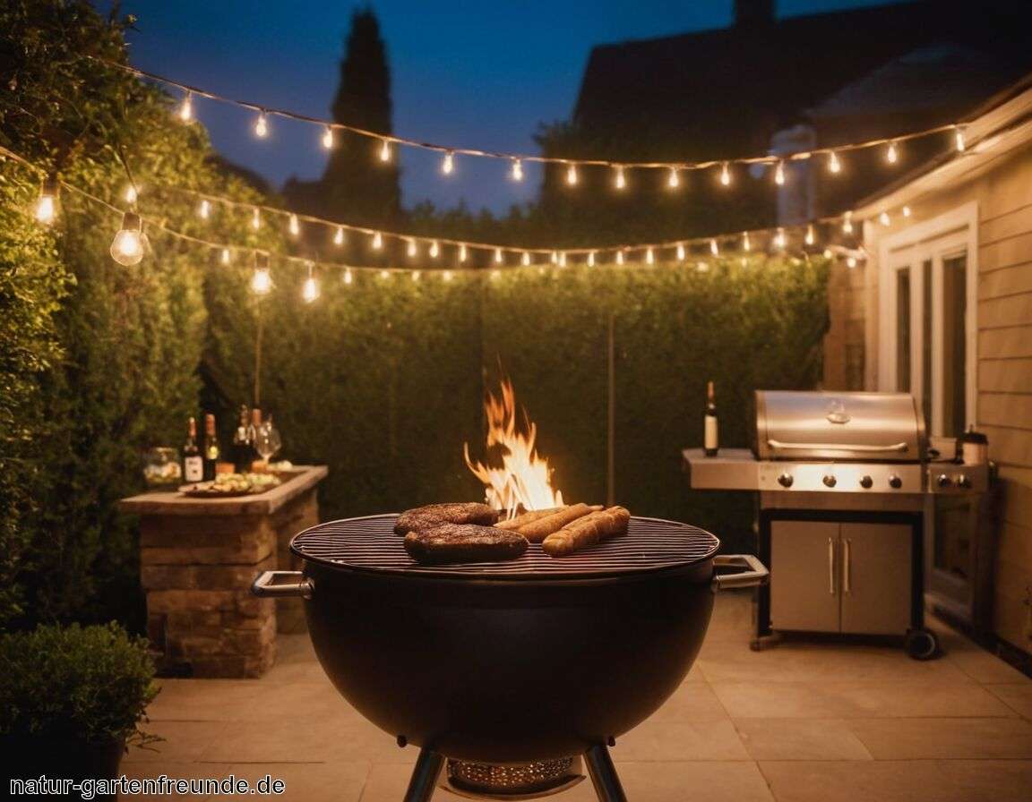 Beleuchtung für den Abend installieren - Den Garten für ein Grillfest vorbereiten