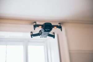 black and gray quadcopter