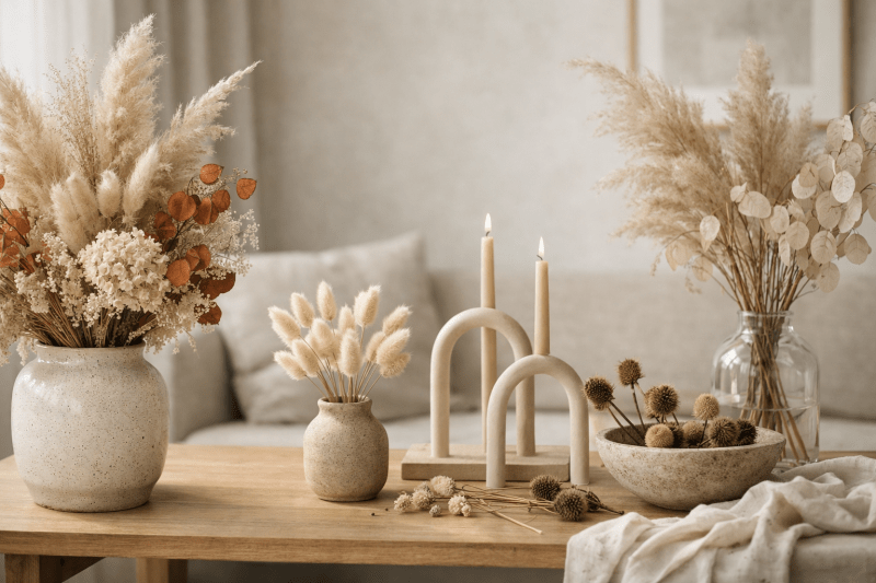 Trockenblumen als Design-Element